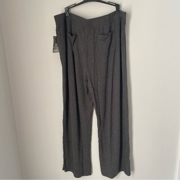 JM Collection Women’s Relaxed Fit Elastic Waist Loungewear Pants Gray XL - Picture 3 of 3
